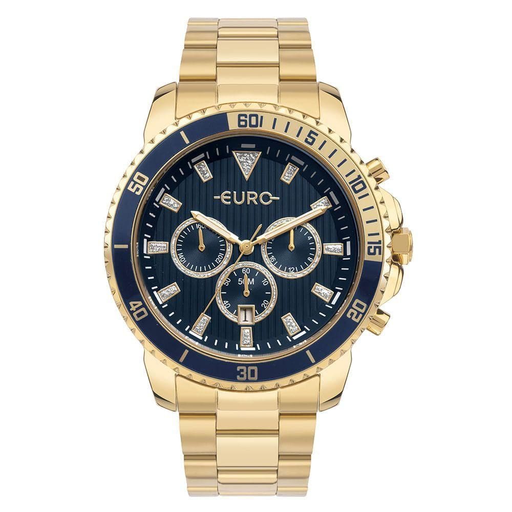 Relógio Euro Feminino Big Case Dourado - Euos2aad-4a Relógio Euro Feminino Delux Dourado - Euos2aad-4a
