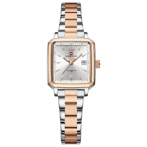 Relógio Feminino Design Quadrado Casual De Quartzo Impermeavel De Aço Inoxidavel Rosegold
