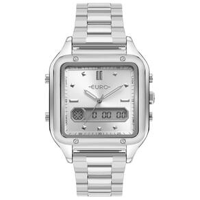 Relógio Euro Feminino Fashion Fit Sporty Prata - Eubj3890aav-4c Eubj3890aav-4c