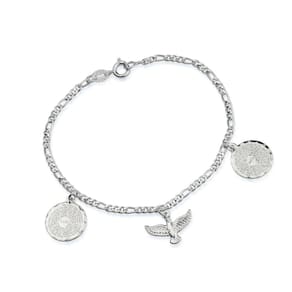 Pulseira Prateada Religiosa Pai Nosso E Espírito Santo