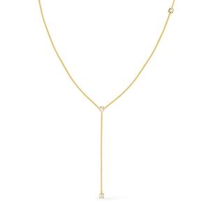 Colar Dourado Gravatinha Com Pontos De Luz Em Zircônia