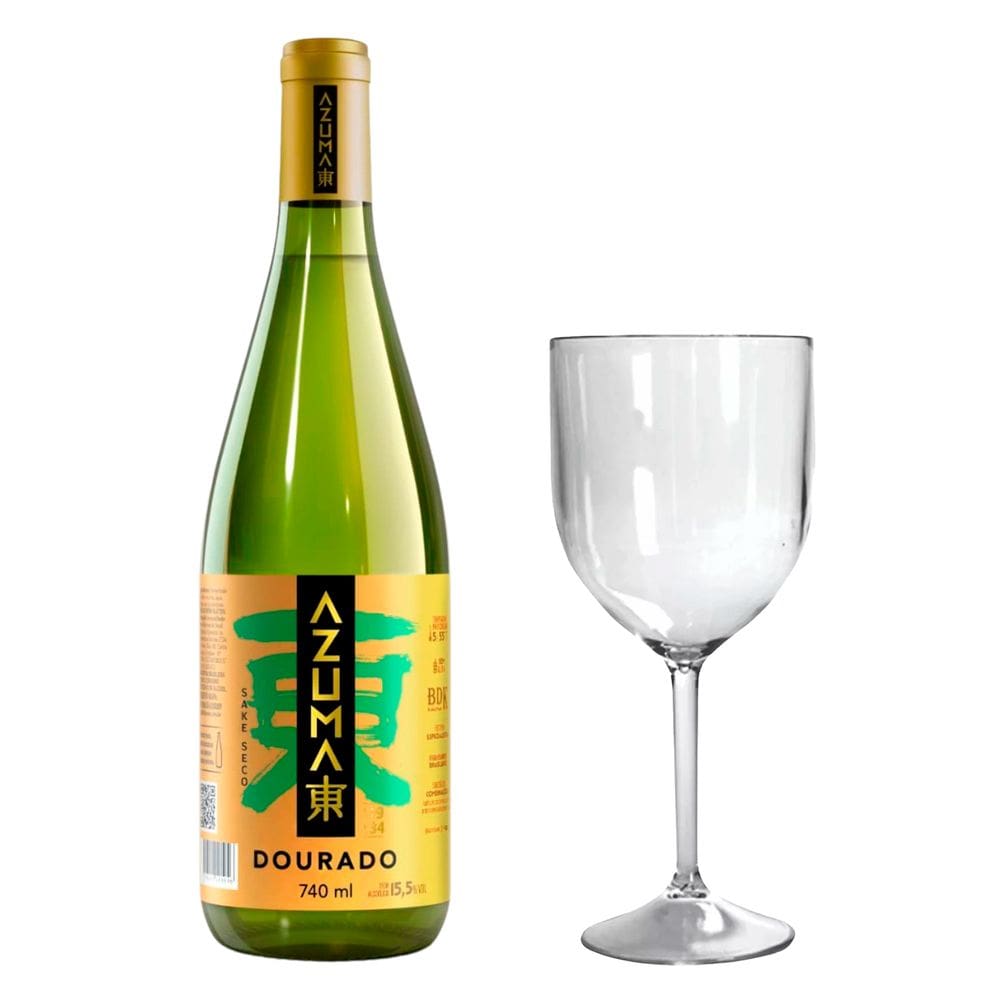 Saquê Azuma Dourado Sake Seco 740ml + Taça