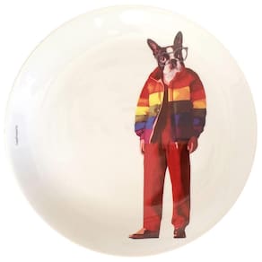 Prato De Porcelana Cachorro Boston Terrier Fashion - 27,5 Cm