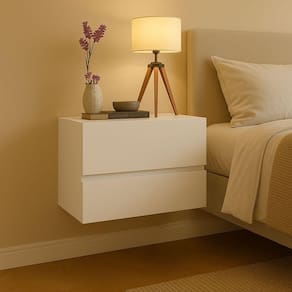 Mesa Suspensa Eros 45 Para Quartos Pequenos Design Minimalista Branco