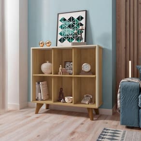 Estante Organizadora De Livros Com 6 Nichos Modelo Panamá Cinamomo Off White