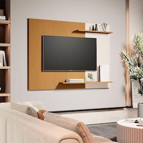 Painel Sala Suspenso Para Até 55 Polegadas Menfis Nature Off White
