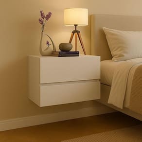 Mesa Suspensa Eros 45 Para Quartos Pequenos Design Minimalista Off White