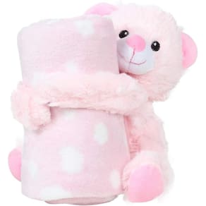Cobertor E Bichinho De Pelúcia - Ursinha Rosa - Loani