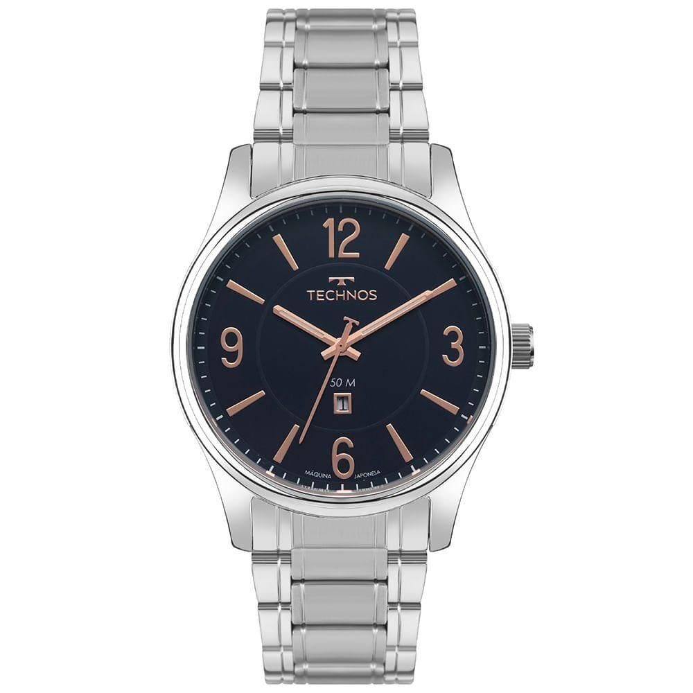 Relógio Technos Masculino Steel Prata - 2115tzx-1a 2115tzx-1a