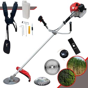 Roçadeira Profissional Anmax CG430P-TB À Gasolina 43cc 2HP 9.000rpm 4 Em 1 Com Carretel Nylon e Faca 2 Pontas + Faca 40 Dentes + Disco Escova de Aço