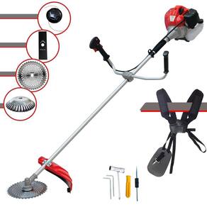 Roçadeira Anmax CG430-P À Gasolina 43cc 2HP Multifunções 4 Em 1 Com Carretel Nylon + Lâmina Facão + Lâmina 40 Dentes Vídea + Escova de Aço 38 Cerdas