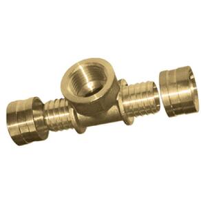 Tê Rosca Central Fêmea PEX Água 20X1/2X20 Kit c/ 6 - Emmeti