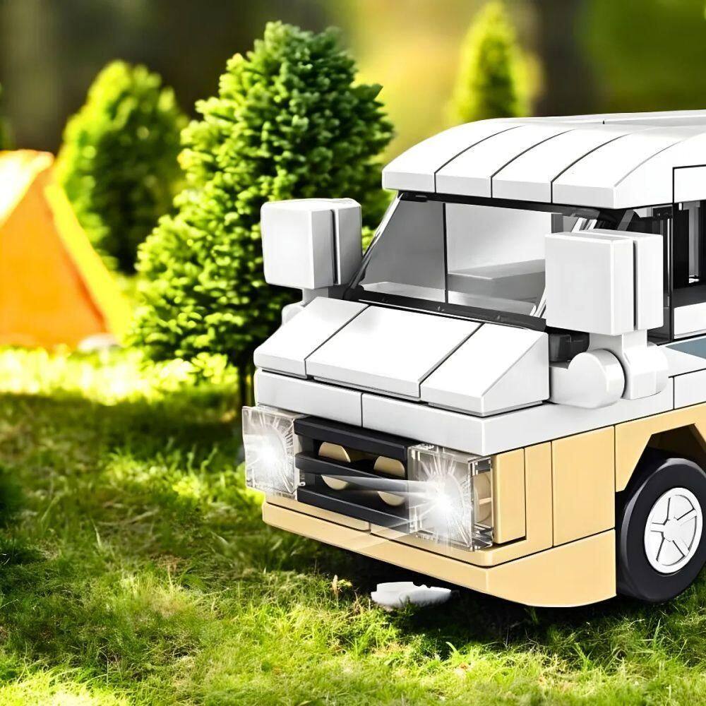 WHITEGMC cab with drop-bed trailerミニカー Brinquedo Infantil Blocos De Montar Trailer Camping | Casas Bahia