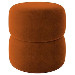 Puff Redondo Decorativo 49x43 Cm Paris Boucle Terracota Milani Store Terracota