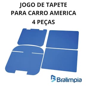 Jogo De Tapete Para Carro America 04 Pecas Bralimpia Azul