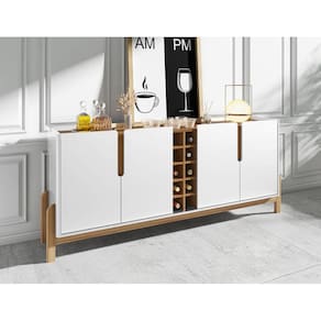 Buffet 4 Portas c/ Prateleiras Luna 1,90 Branco/Cedro
