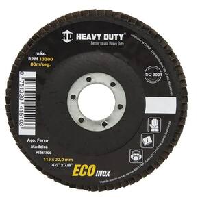 DISCO FLAP ECOINOX FIBRA CONICO 4.1/2 GRANA 120 - 20 Unidades