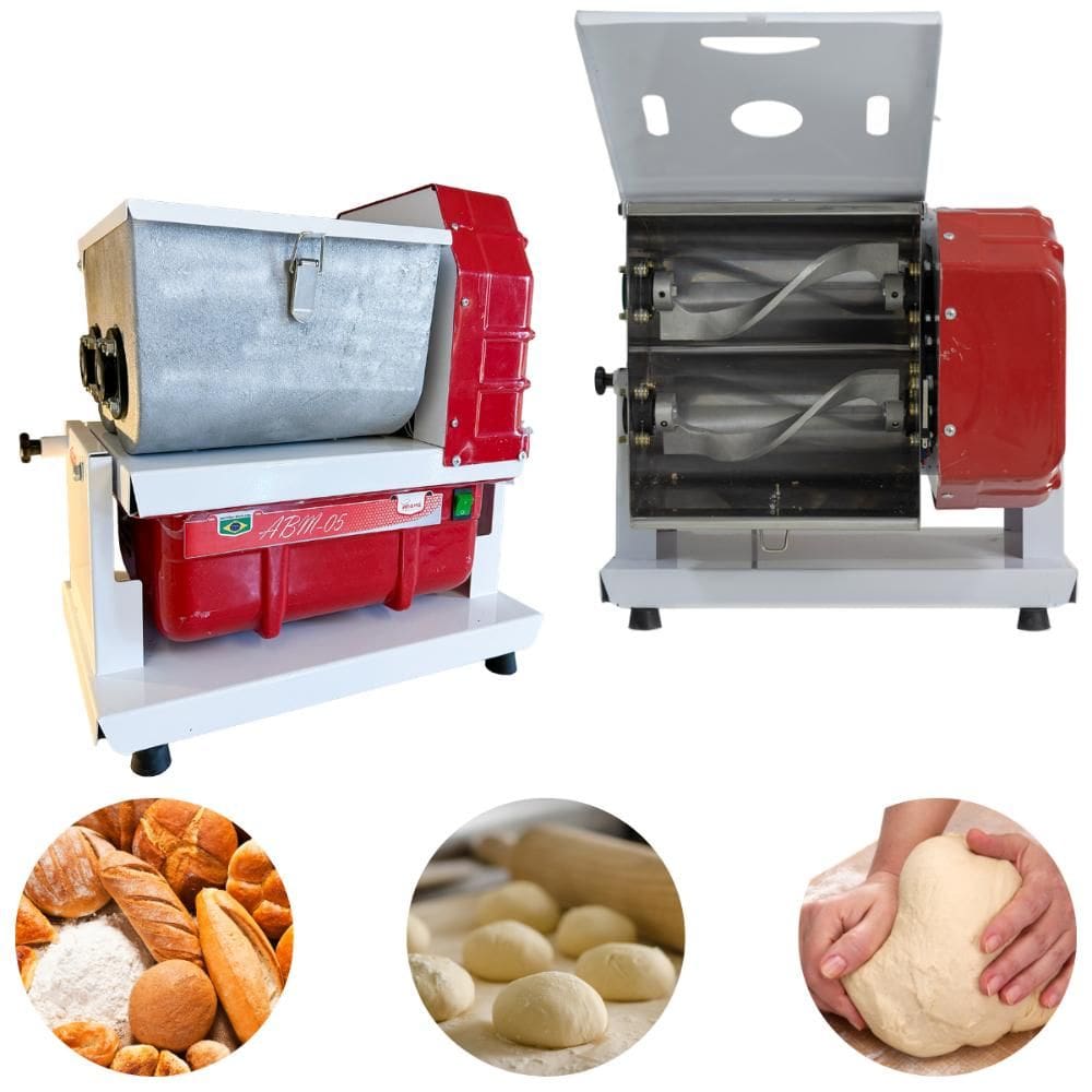 Amassadeira Masseira ABM-5 Basculante Semi Rápida 5 Kg Bivolt Tacho Alumínio Maná