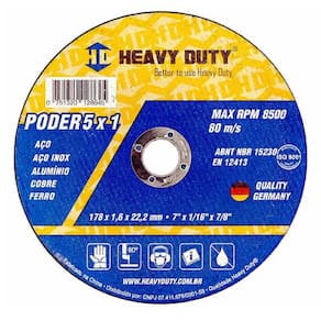DISCO DE CORTE 5X1 INOX 177,8X1,6X22,2 - 200 Unidades