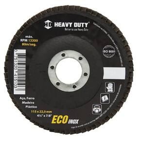 DISCO FLAP ECOINOX FIBRA CONICO 4.1/2 GRANA 80 - 50 Unidades
