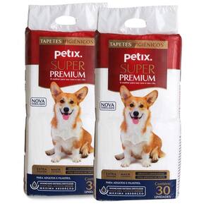 Kit 2 Unidades Tapete Higienico Super Premium Petix Para Cães C/30 Unidades