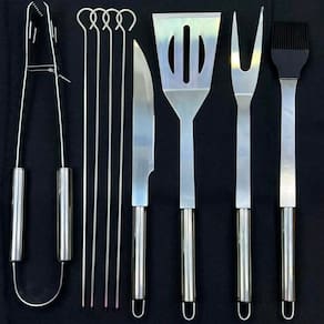 Kit Churrasco Com Faca Garfo E Estojo Reforçado