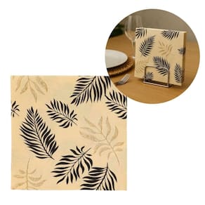Guardanapo Estampado Creme Folhagens Luxo 20 Folhas 33cm - Tuut