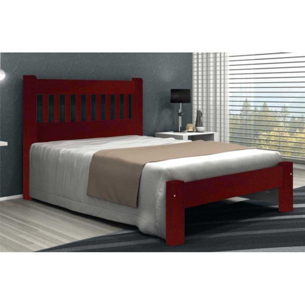 Cama de Casal Pérola de Madeira Maciça Tauari