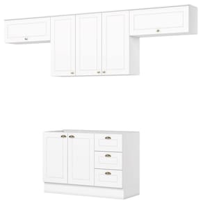 Cozinha Modulada 4 Pecas 280 cm CE757 Americana Branco Henn