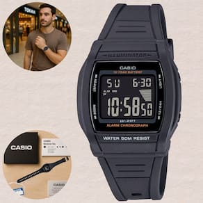 Relógio Casio Masculino Digital Prova D`água 5 ATM Esportivo Preto Bateria de 10 anos W-201-1BVDF