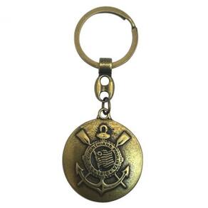 Chaveiro Corinthians Metal Escudo Dourado Mosquetão Oficial