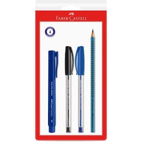 Kit Escolar Office Azul 4Pçs - Faber-Castell