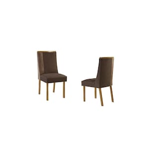 Cadeira Sala de Jantar Tília Kit 2 un Naturalle/Suede Marrom/ano Capuccino - Rufato
