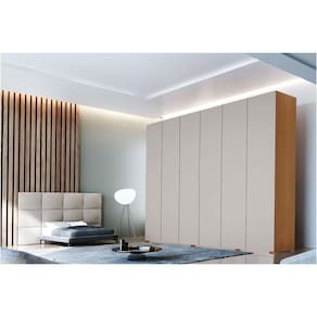 Guarda Roupa Casal 6 Portas e 6 Gavetas c/ Pés Horizon Naturale/Off White - Rufato