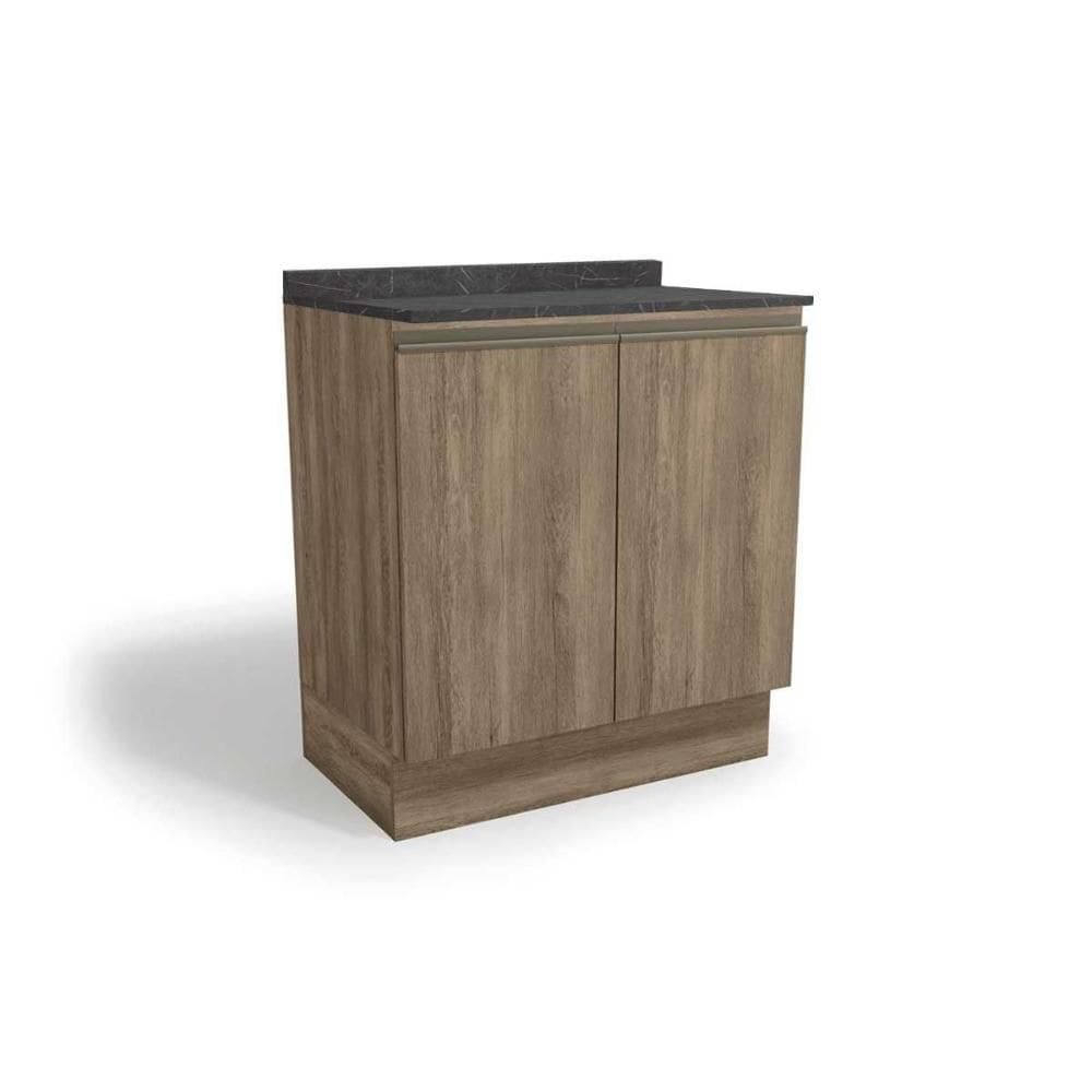 Balcão de Cozinha c/ Tampo Maxxi G744 c/ 2 Portas 80cm Nogal/Cinzel - Kappesberg
