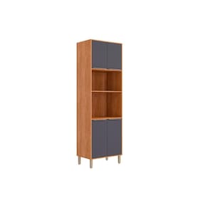 Paneleiro de Cozinha Esplêndida Torre Quente 2 Fornos c/ 4 Portas 70cm Cinamomo/Titanium - MGM