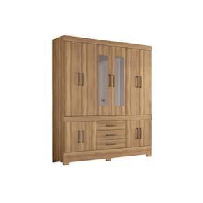 Guarda Roupa Casal 10 Portas (2 c/ Espelho) e 3 Gavetas c/ Pés New Murano Amêndola Touch - Demóbile