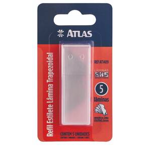 Refil Lamina Estilete Trapezoidal Atlas Com 5 Peças At1409