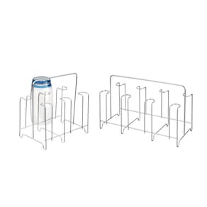 Escorredor Porta Copos Suporte Metal Aço Cromado 2un