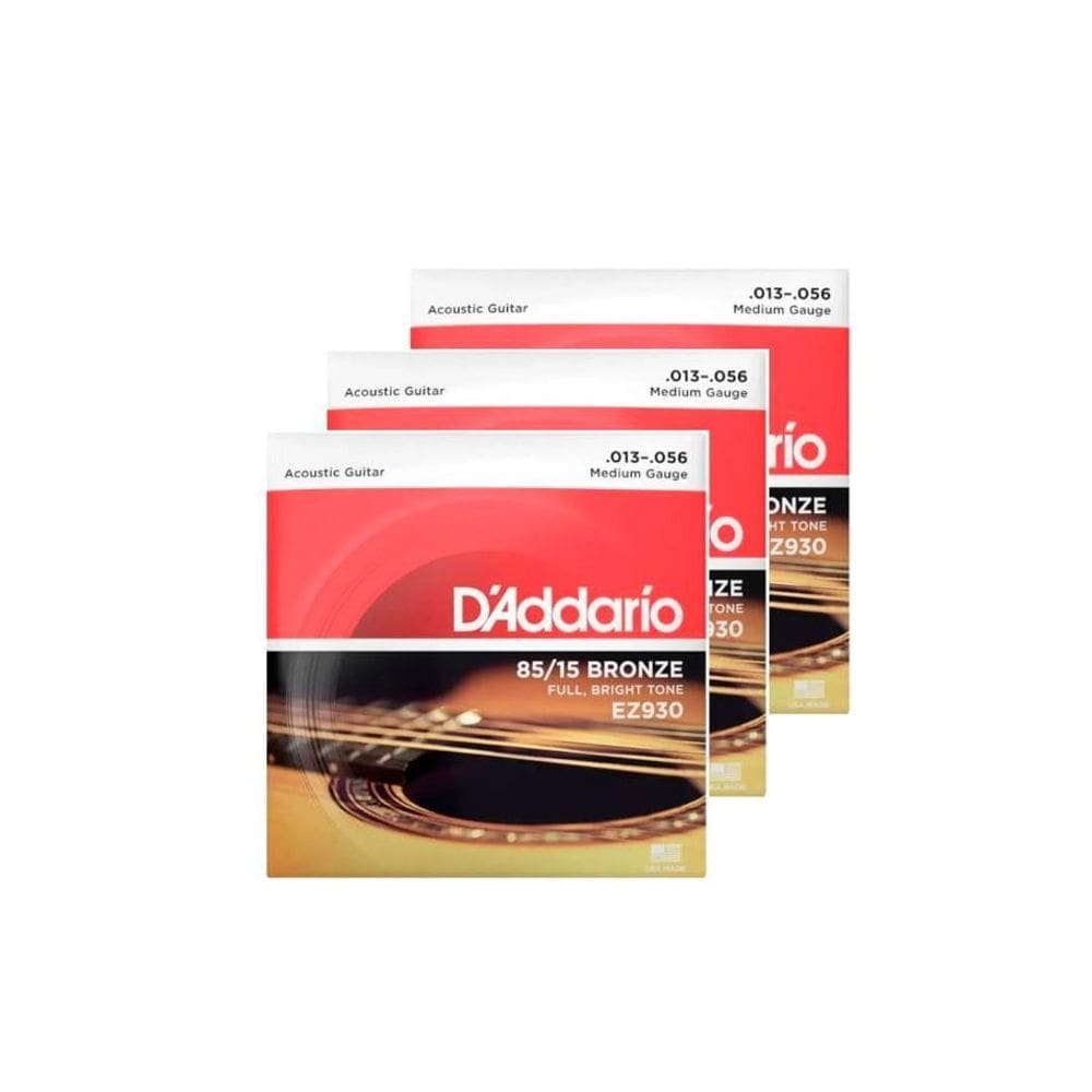 Kit 3 Und Encordoamento Violão D`Addario Ez930 Aço .013