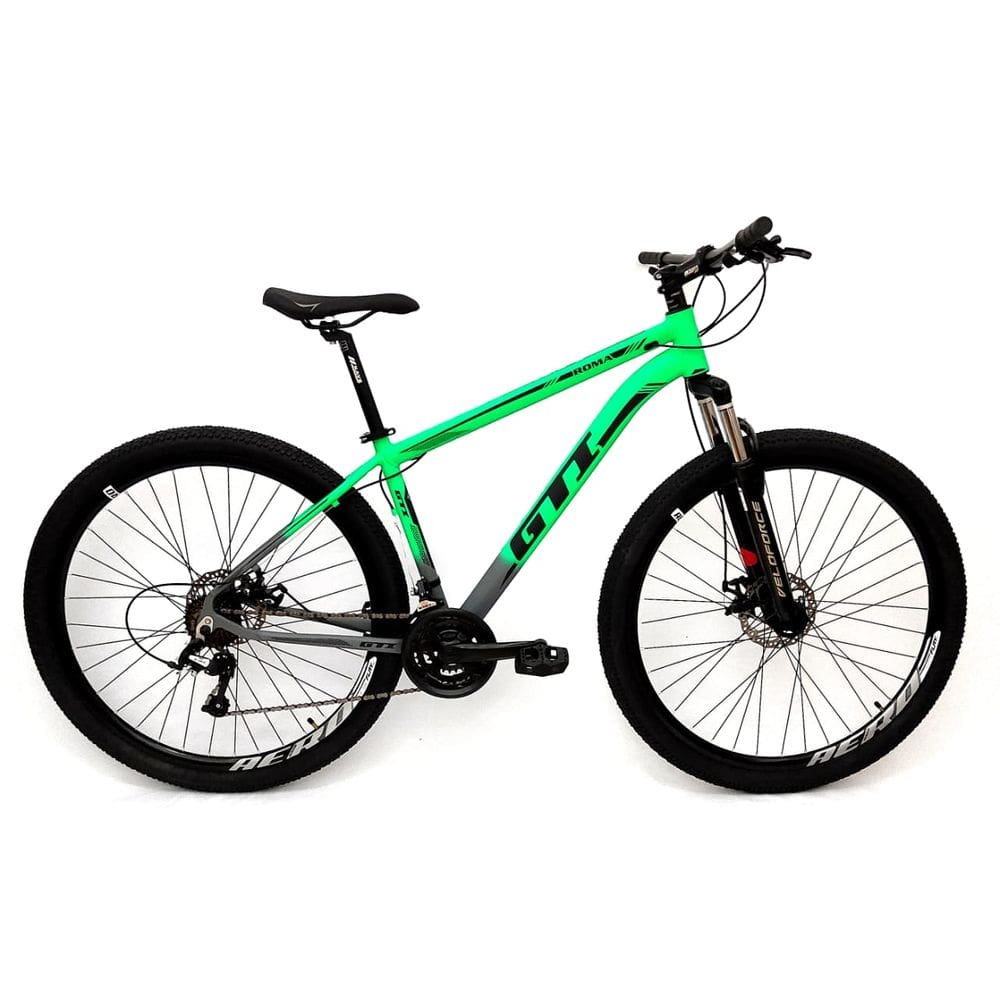 Bicicleta GTI Roma Aro 29 Quadro 15 Alumínio verde/cinza 21V .