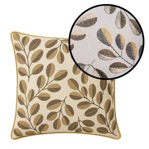 Capa de Almofada Tecido Daphne Luxo Folhagens Creme 42x42cm - Jolitex