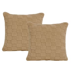 Jogo 2 Almofadas Decorativa Cheia Winter Felpudo Marrom Com Enchimento 42x42cm - Jolitex