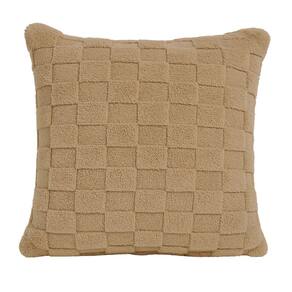 Almofada Decorativa Cheia Winter Felpudo Marrom Com Enchimento 42x42cm - Jolitex