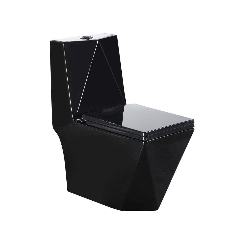 Vaso Sanitário Monobloco Kit Privada com Assento Completo Preto (GVs55MbSfA-Pt)