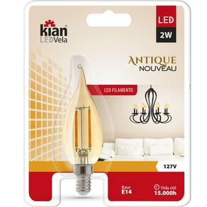 Lampada Led Filamento Vintage Retro 2W 127V 2200K E-14 Kian