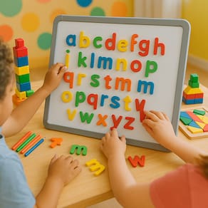 Alfabeto Magnético Infantil 26 Letras Imã Educativo Colorido Geladeira Lousa