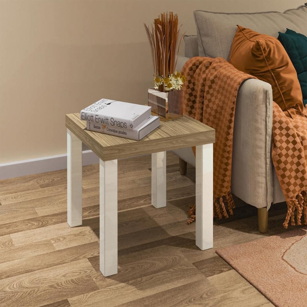 Mesa Lateral Apoio Quadrada 45cm com Pés Multimóveis CR45303