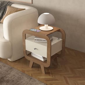 Mesa Lateral com 1 Gaveta e Portas USB Multimóveis CR45304