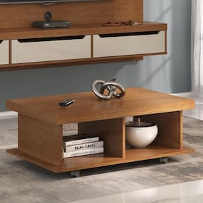 Mesa de Centro Retangular 90cm com Rodízios Multimóveis CR45307